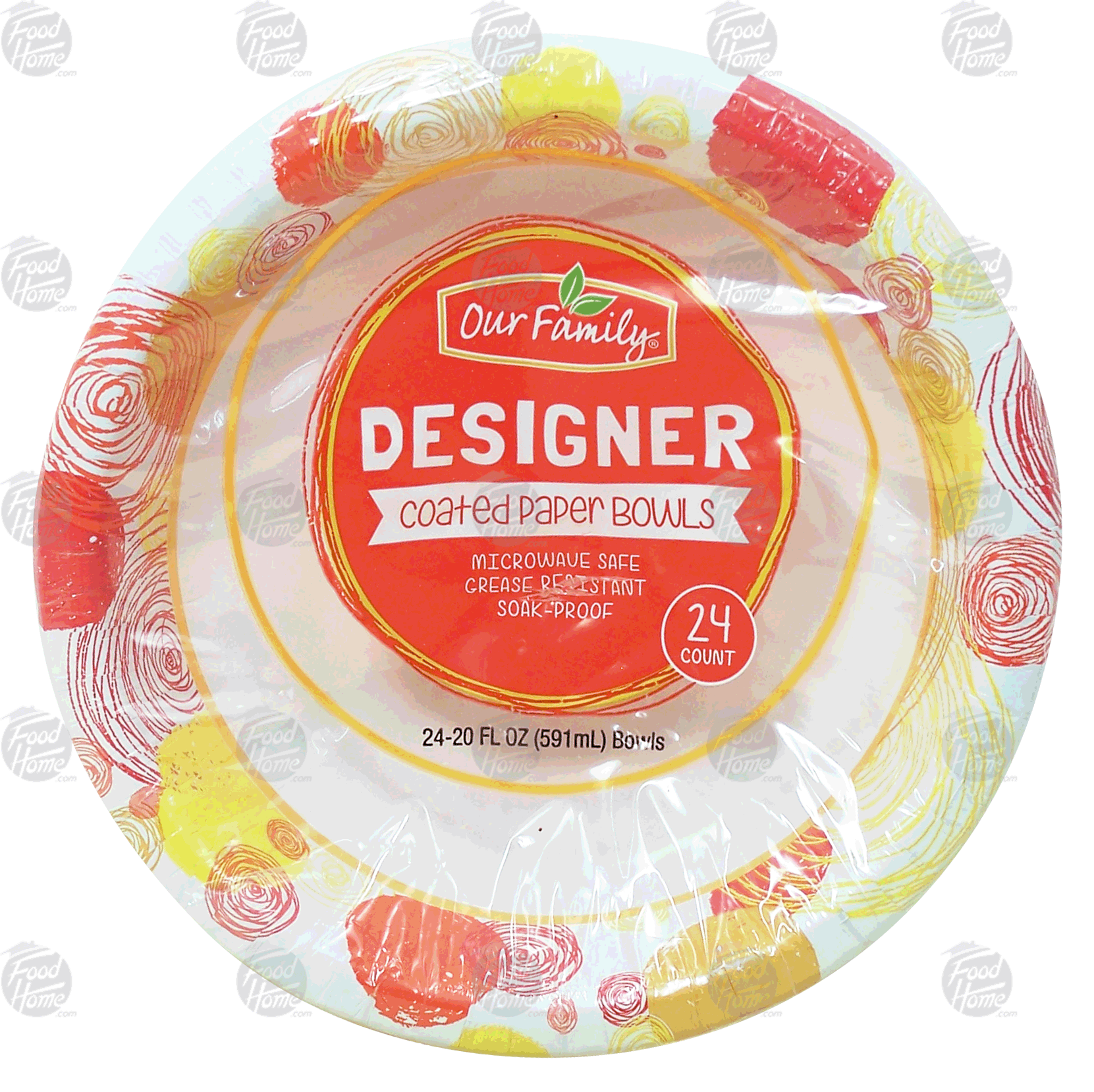 Our Family  coated paper bowls, microwave safe, 20-fl. oz. Full-Size Picture